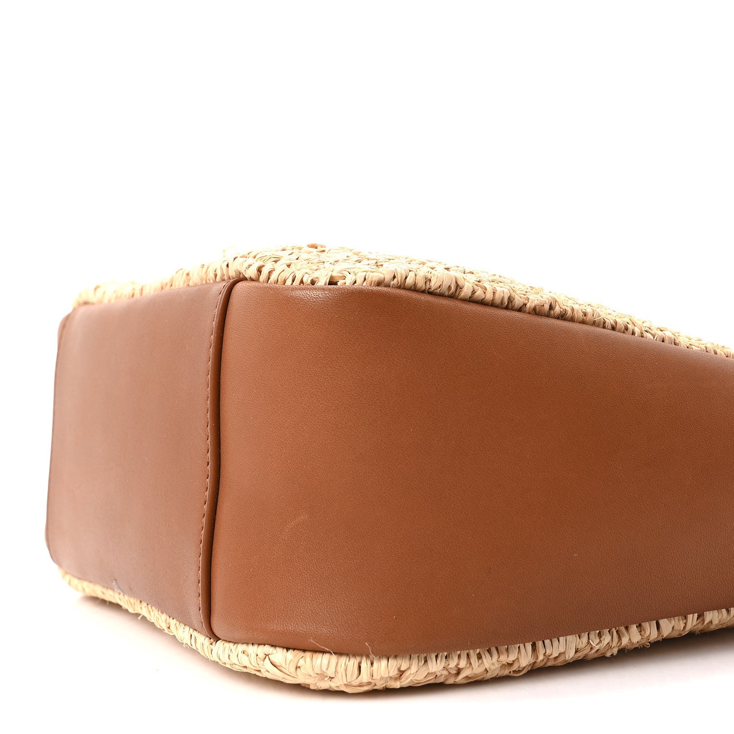 Raffia Calfskin Le 5 A 7 Small Hobo Natural Brick