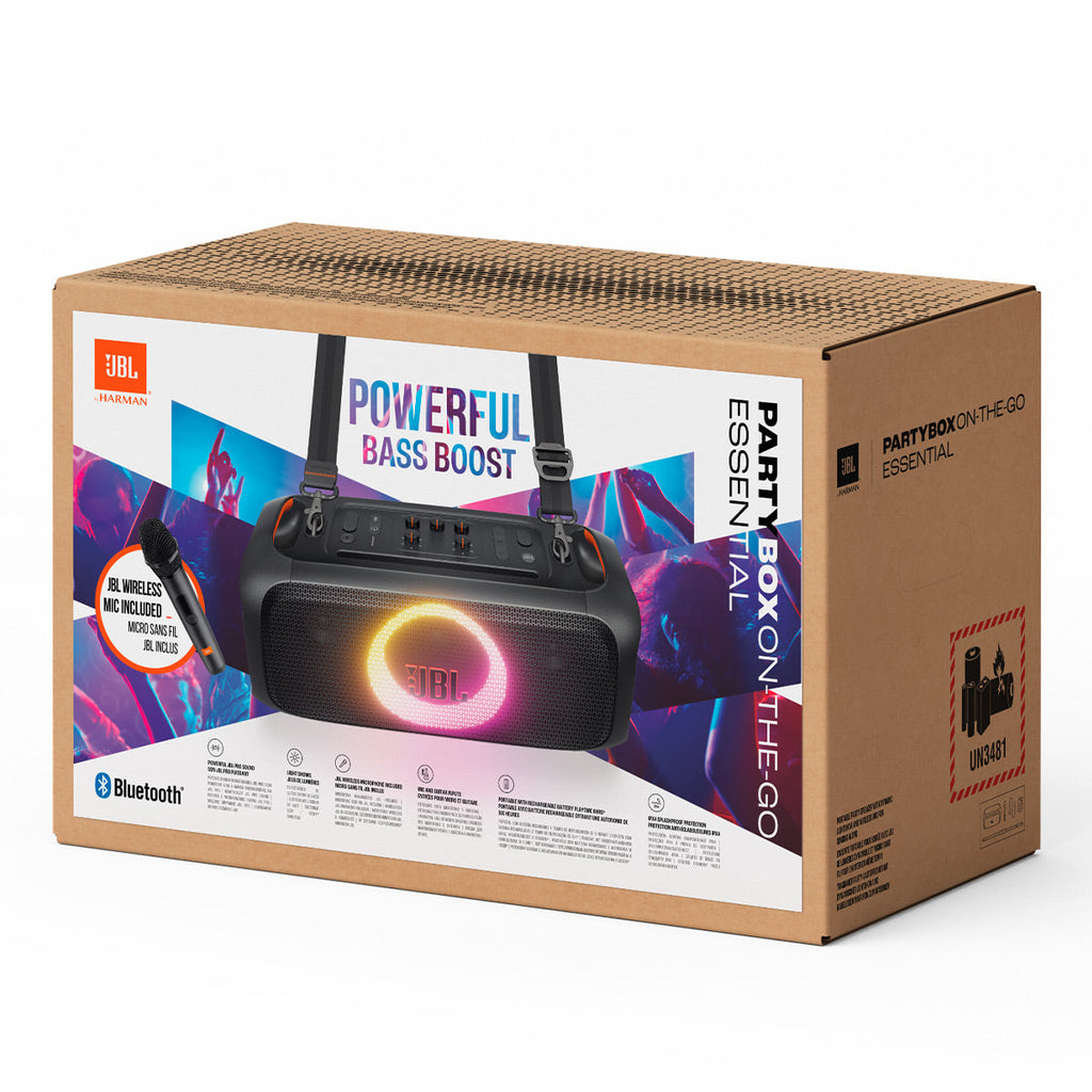 JBL PartyBox On-The-Go Essential Portable Party Speaker with gSport Carrying Bag