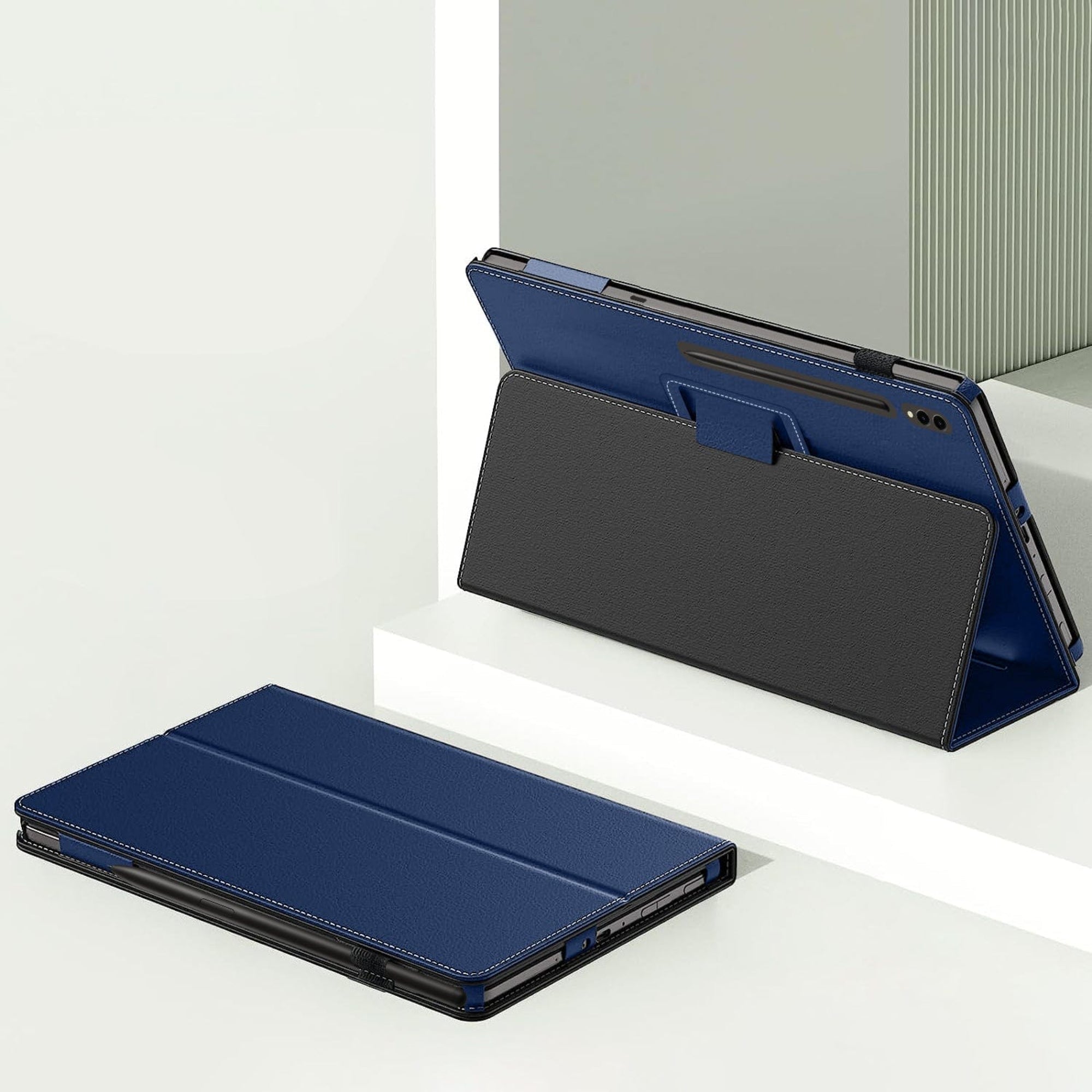 SAHARA - Bi-Fold Folio Case for Samsung Galaxy Tab S10 Ultra and Tab S9 Ultra - Blue