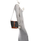 Triomphe Canvas Calfskin Small Bucket Bag Tan