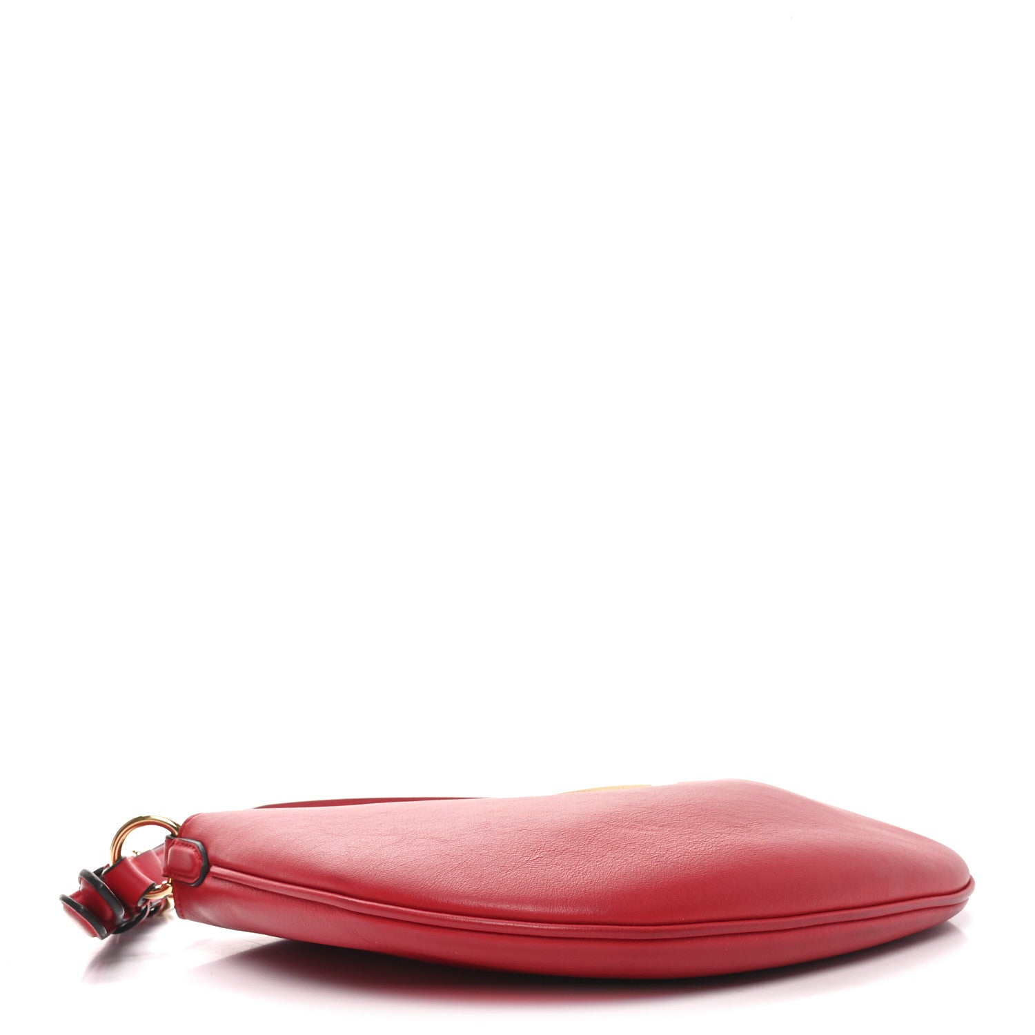 Vitello Grace Suede Small Croissant Hobo Rosso Cardinale
