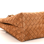 Suede Intrecciato Small Andiamo Shoulder Bag Amber