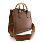 Textured Dollar Calfskin Medium Diana Tote Bag Cuir Black