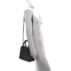 Ultra Matte Calfskin Cannage Medium Lady Dior Black
