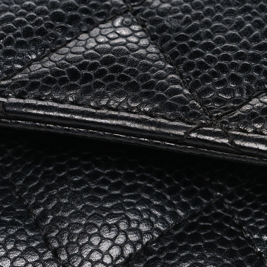 Caviar Quilted Wallet on Chain WOC Black