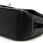 Lambskin Quilted Mini Square Flap Black