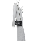 Metallic Caviar Quilted Mini Rectangular Flap Black