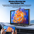 9-Inch Touchscreen Portable Car Stereo with Wireless Apple CarPlay, Android Auto, USB, TF, Bluetooth, and Mirror Link Functionality with 64gb Tf Card and Camera