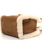 X UGG Suede shearling Small Shopping Bag Chestnut