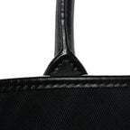 Coated Canvas Calfskin La Greca Signature Tote Bag Black Khaki