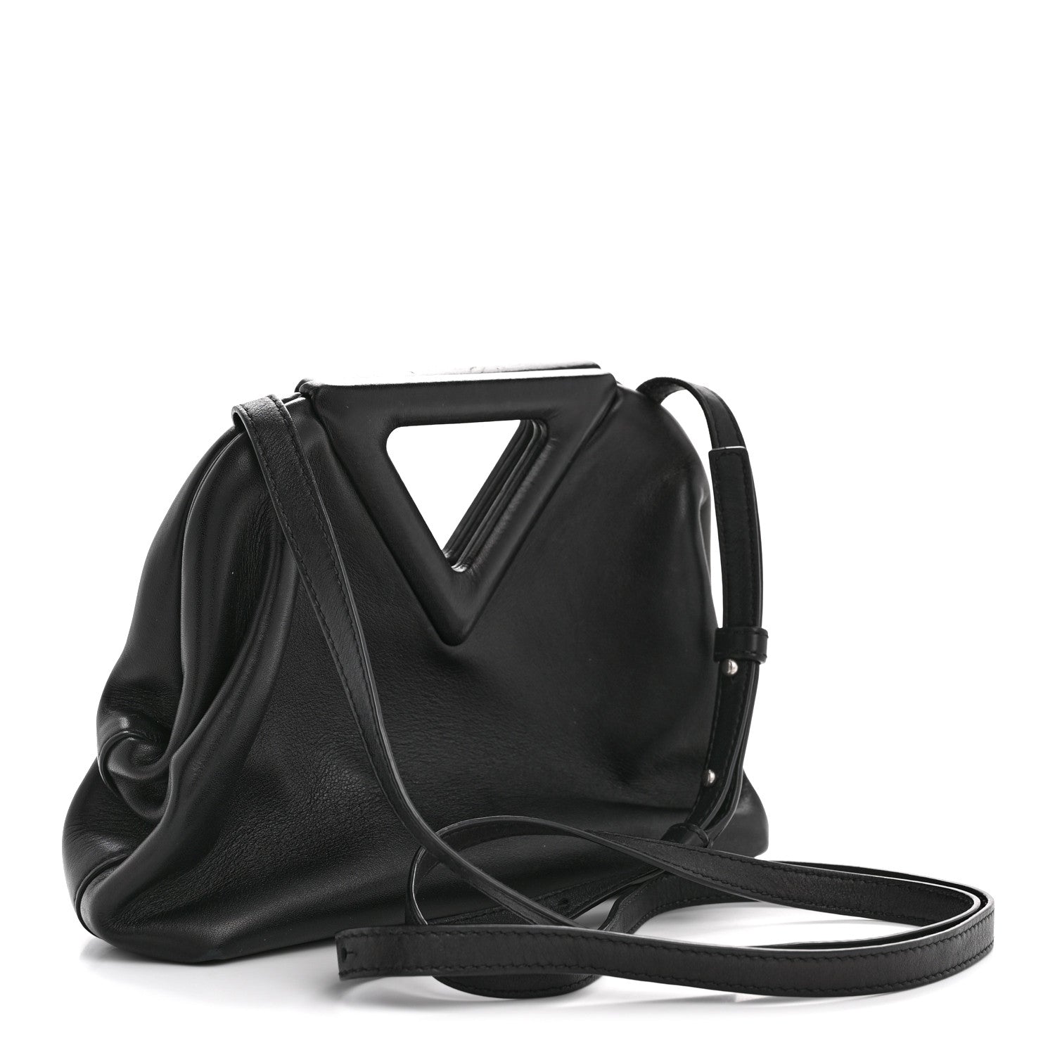 Calfskin Small The Point Triangle Bag Black
