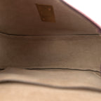 Grained Calfskin Lambskin Bi-Color Drew Shoulder Bag Red