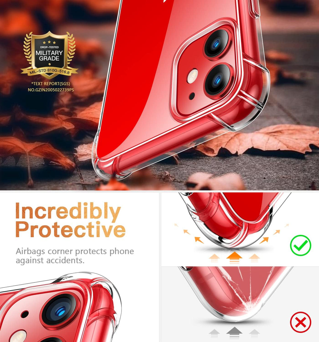 Entronix Case Compatible with iPhone 12/12 Pro - [Flexible] TPU Clear