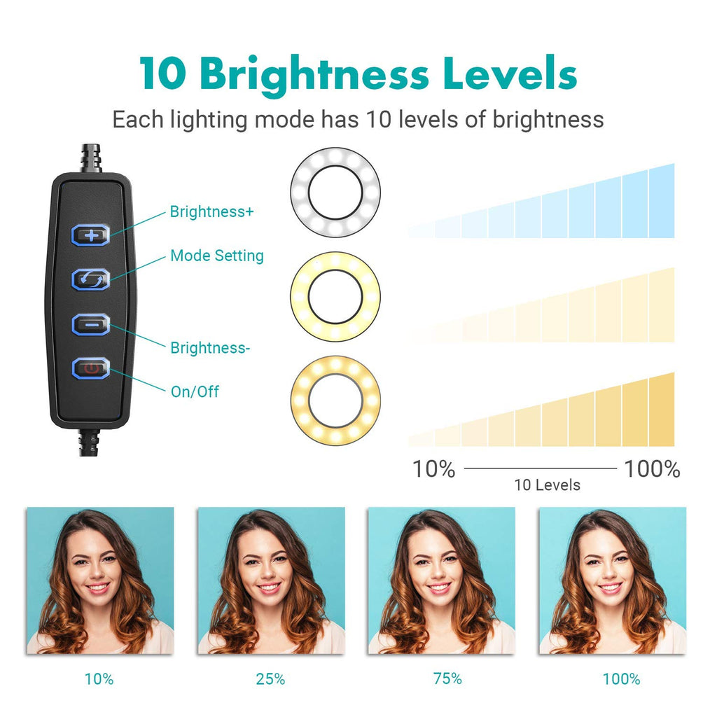 Movo VGC-3 Selfie Ring Light Stand - Complete Mobile Studio