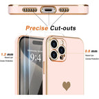 Entronix Bundle Compatible with iPhone 14 Pro - [Flexible] Glossy Heart Case & 2 Clear Screen Protectors