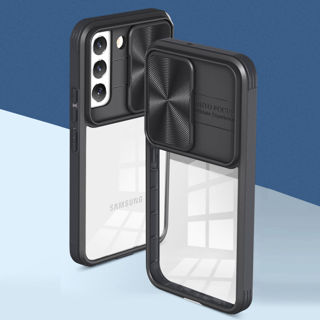 Full Protection With Mobile Phone Protective Film Slide Camera Lens Phone Case For Samsung Galaxy S 22 Plus In Black