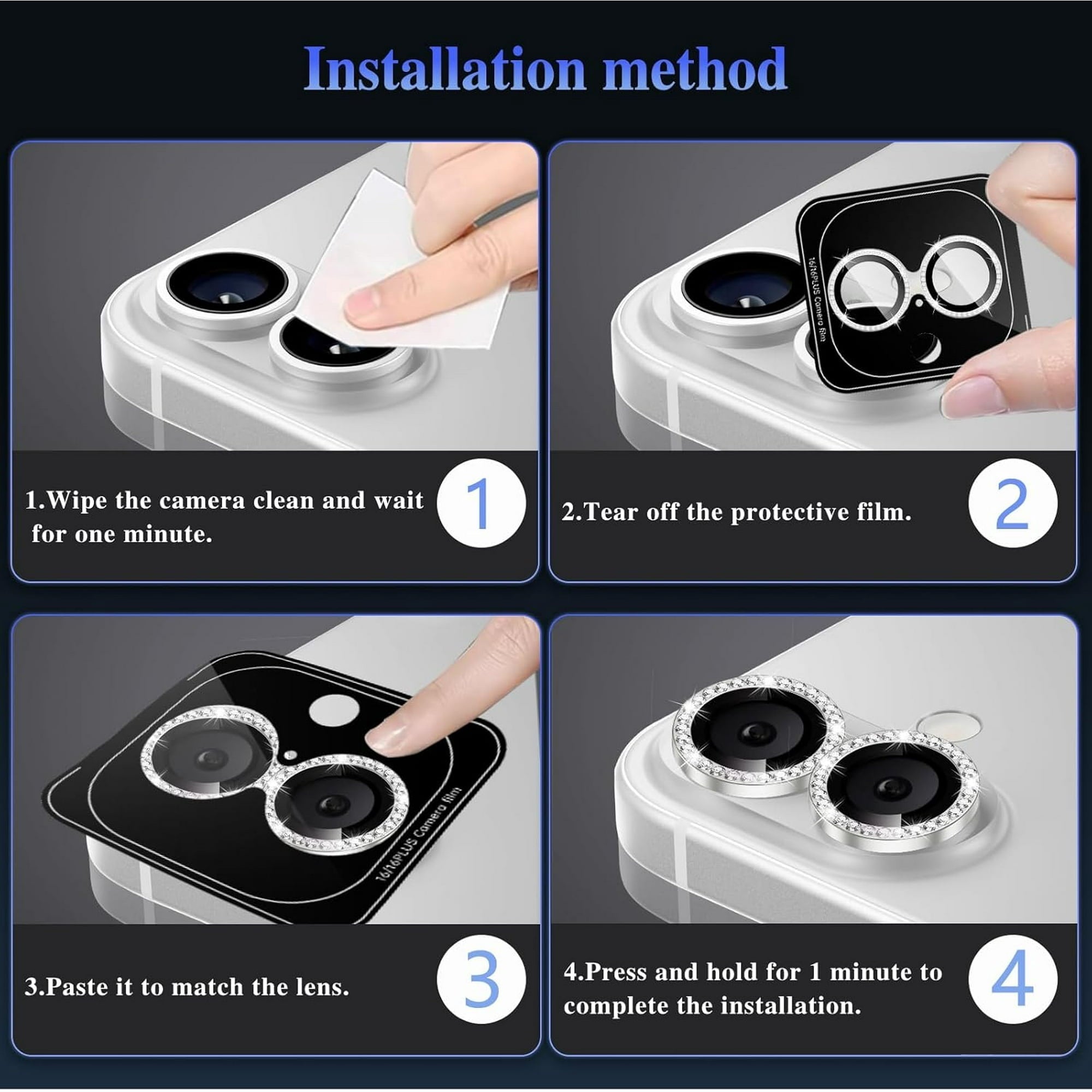 Entronix Camera Lens Protector Compatible with iPhone 17 - Luxury Diamond Metal Cover
