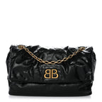 Arena Calfskin Medium Monaco Chain Shoulder Bag Black