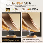 4K Native 1080P Auto Focus WiFi 6 Projector, 18000 Lumens Android Home Theater Cinema