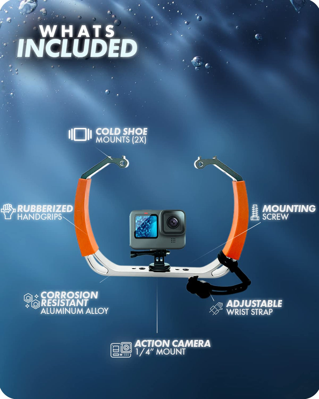 Movo GB-U80 Teal XL Dive Rig for GoPro Action Cam