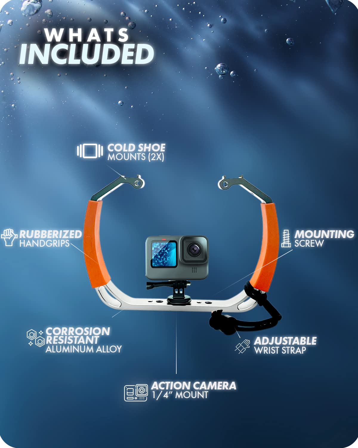Movo GB-U80 Teal XL Dive Rig for GoPro Action Cam