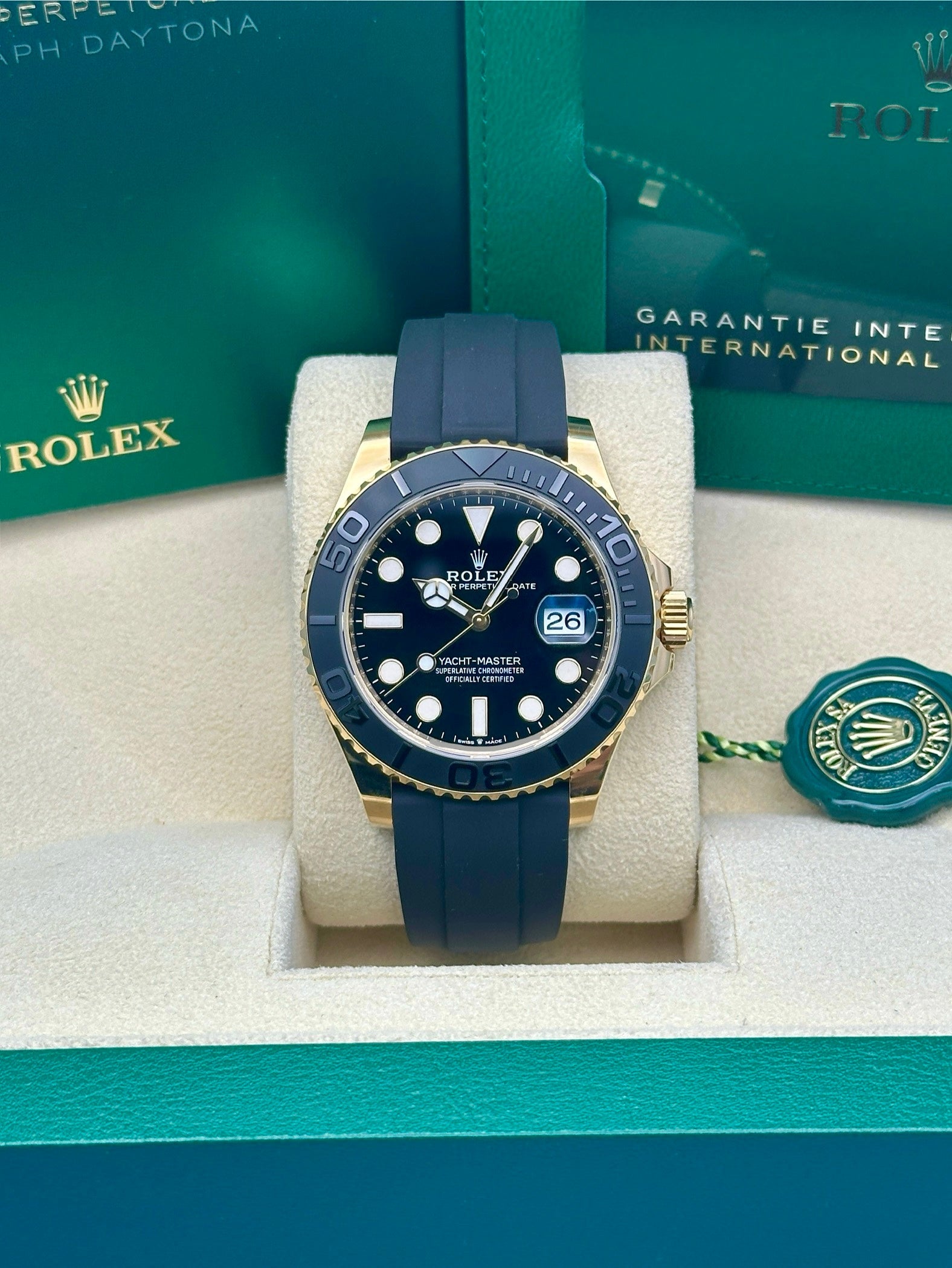 Rolex Yellow Gold Yacht-Master 42  - Black Dial - 226658