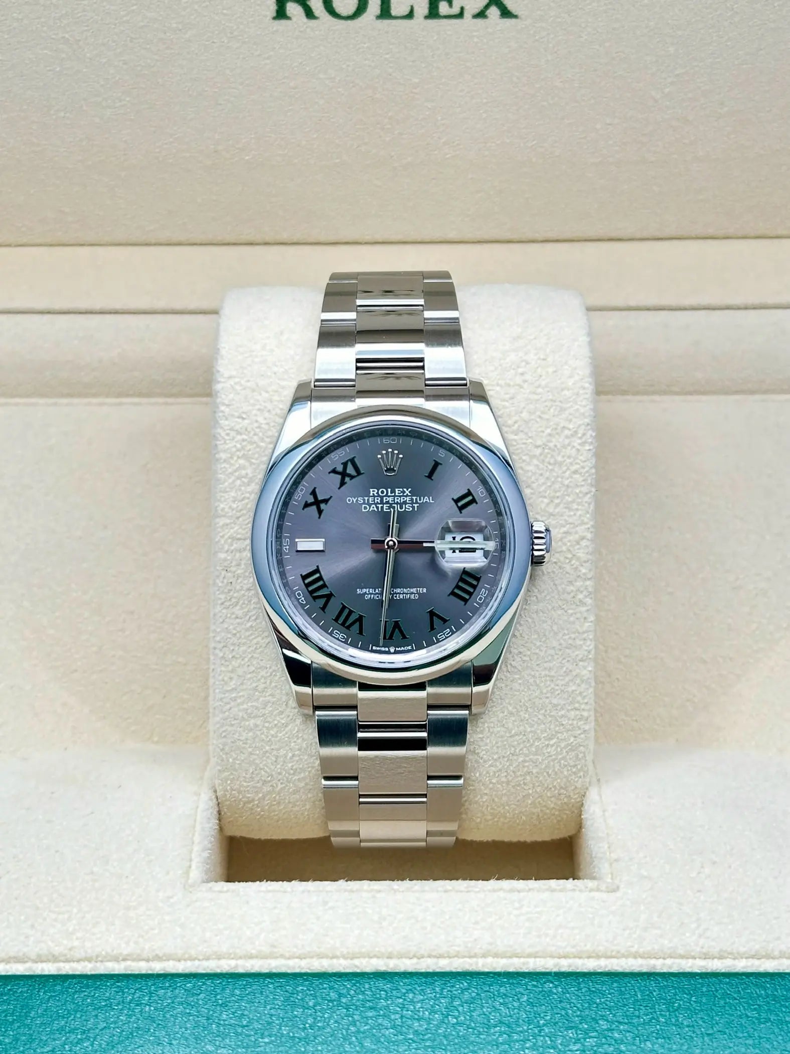 Rolex Oystersteel Datejust 36  - Wimbledon Dial - Oyster Bracelet - 126200 wimoys