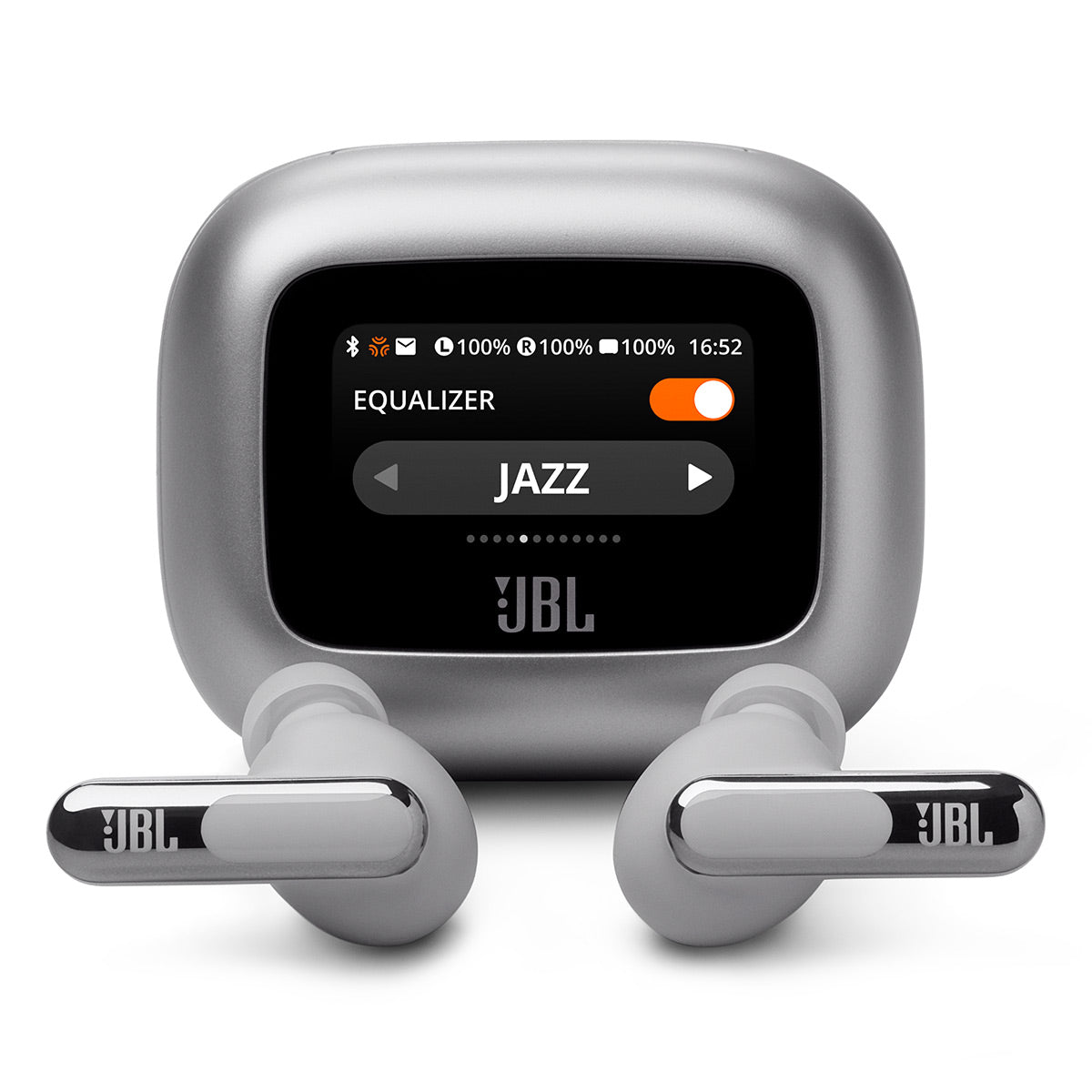 JBL Live Beam 3 Noise-Cancelling Earbuds with Smart Case (Silver)