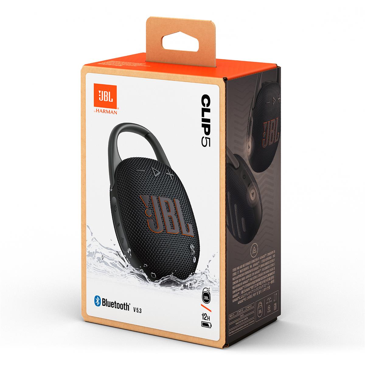 JBL Clip 5 Ultra Portable Bluetooth Speaker with gSport Carbon Fiber Case (Black)