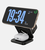 KUXIU X40Q Qi2 Certified 3-in-1 MagSafe Foldable Charging Stand - Black