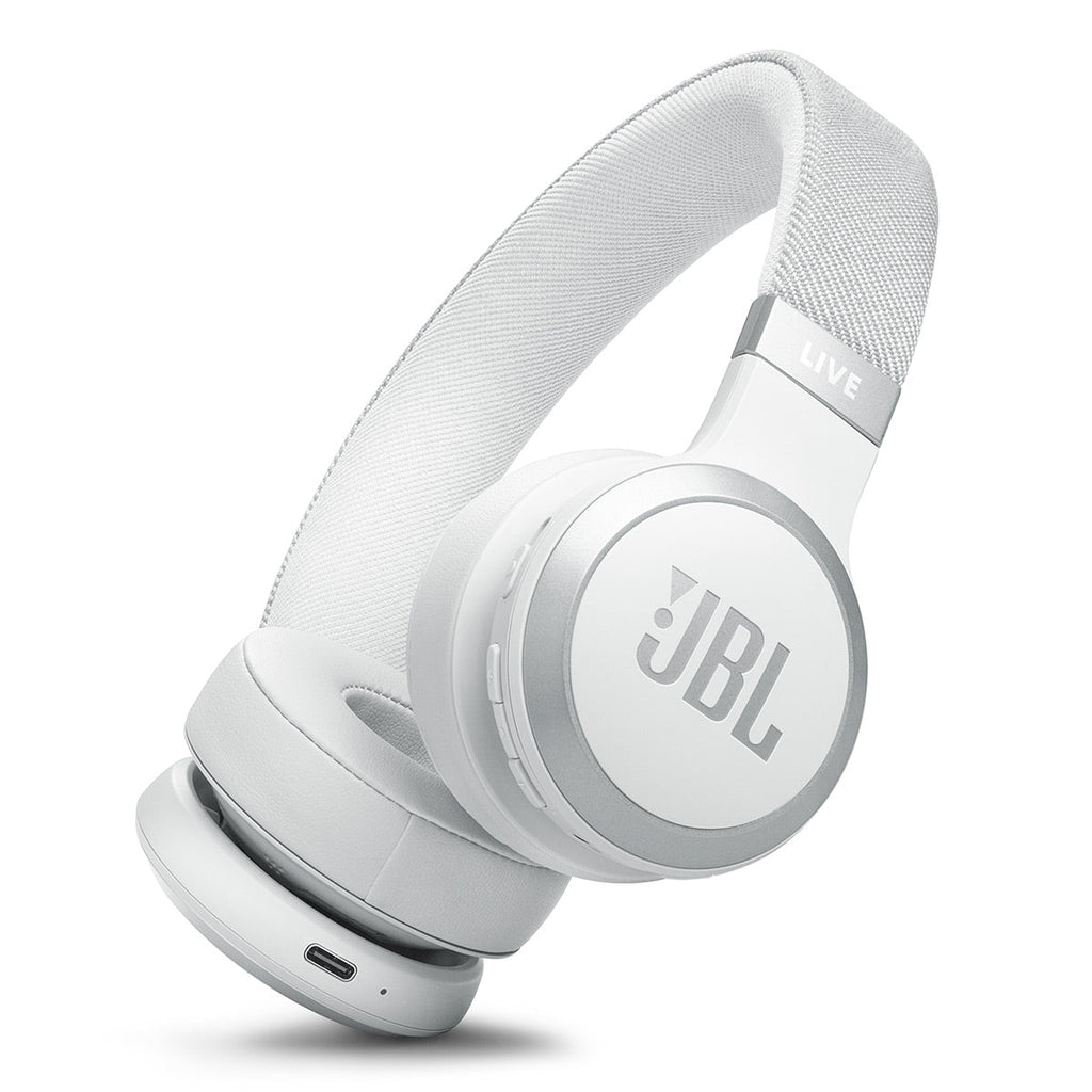 JBL Live 670NC Wireless On-Ear Adaptive Noise Cancelling Headphones (White)