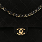 Suede Calfskin Small Souplissimo Maxi Flap Black