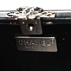 Crystal Calfskin Minaudiere Clutch Black