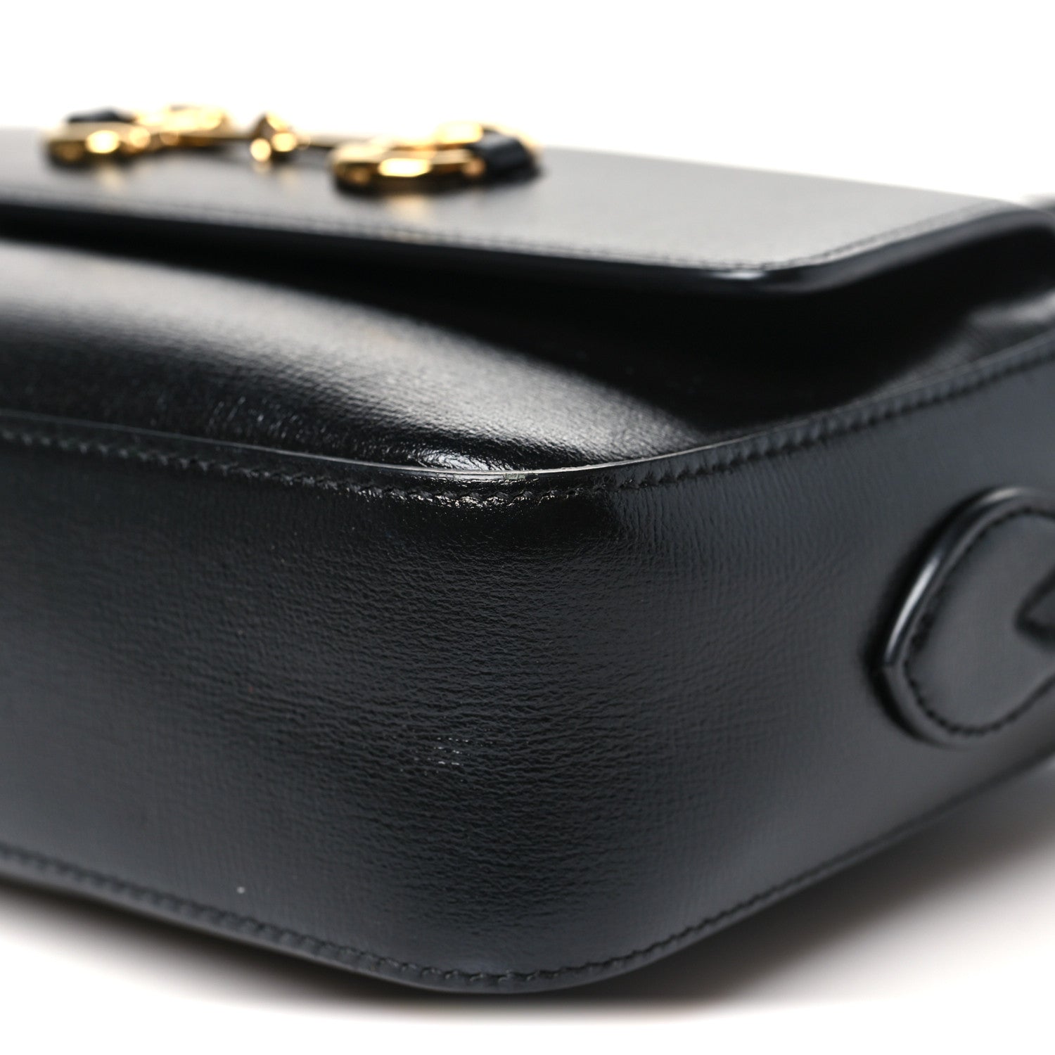 Textured Calfskin Small Horsebit 1955 Shoulder Bag Black