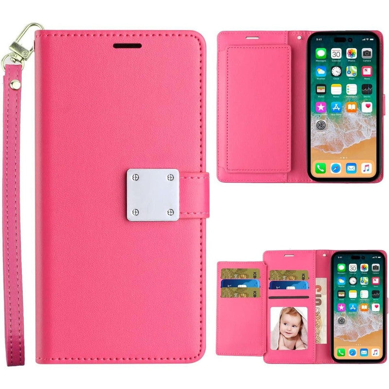 Entronix Case Compatible with iPhone 17 Pro Max - Foldable Leather Wallet, Card Holder & Lanyard