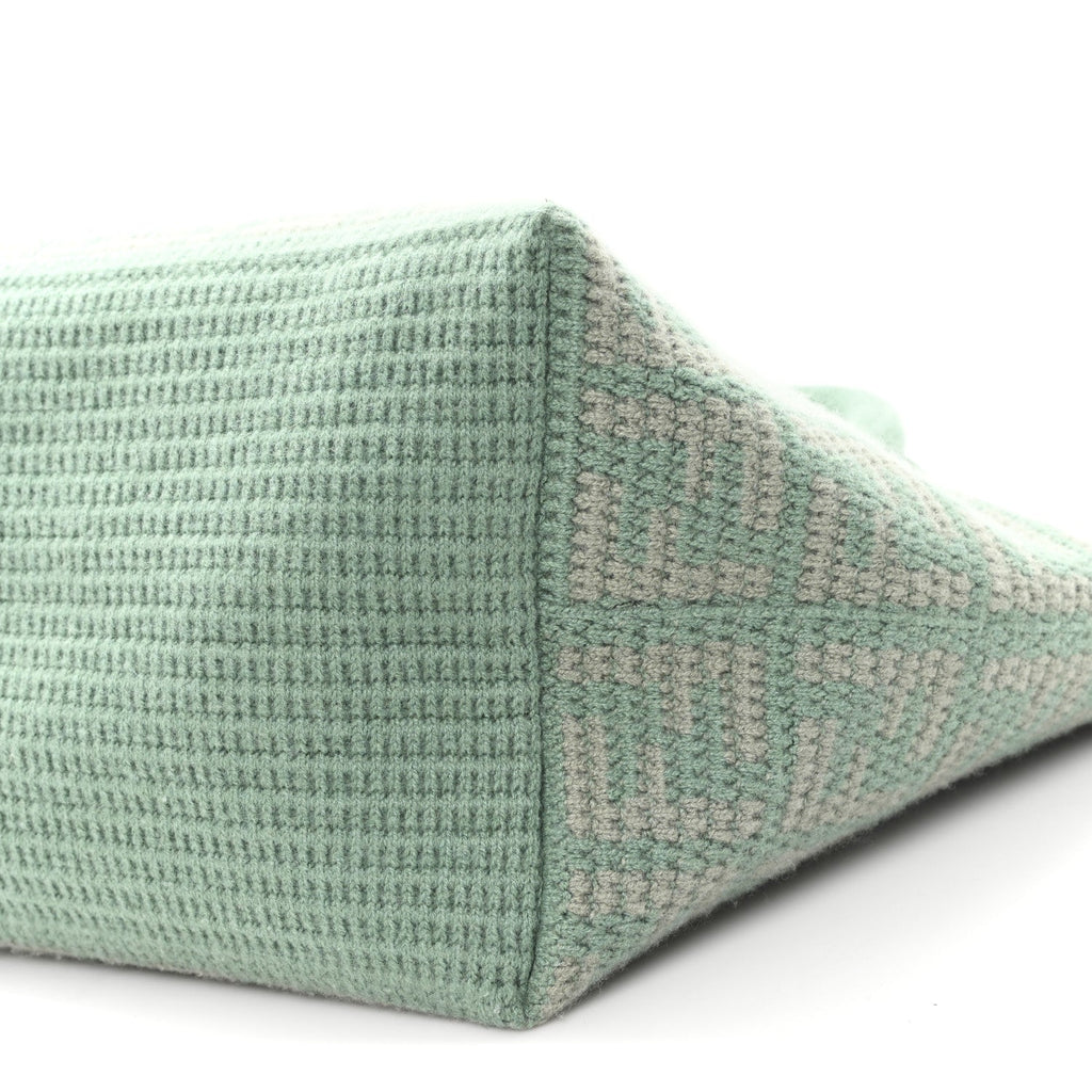 Cashmere Knit FF Large Shopper Tote Verde Islanda