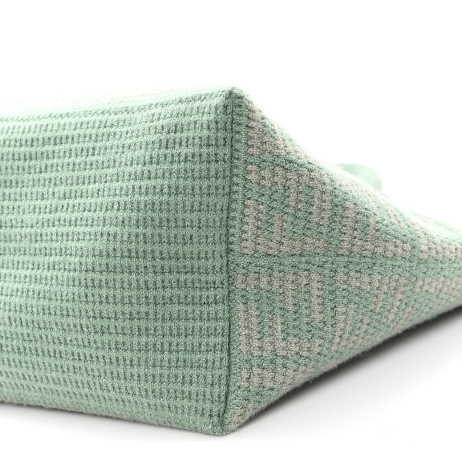 Cashmere Knit FF Large Shopper Tote Verde Islanda