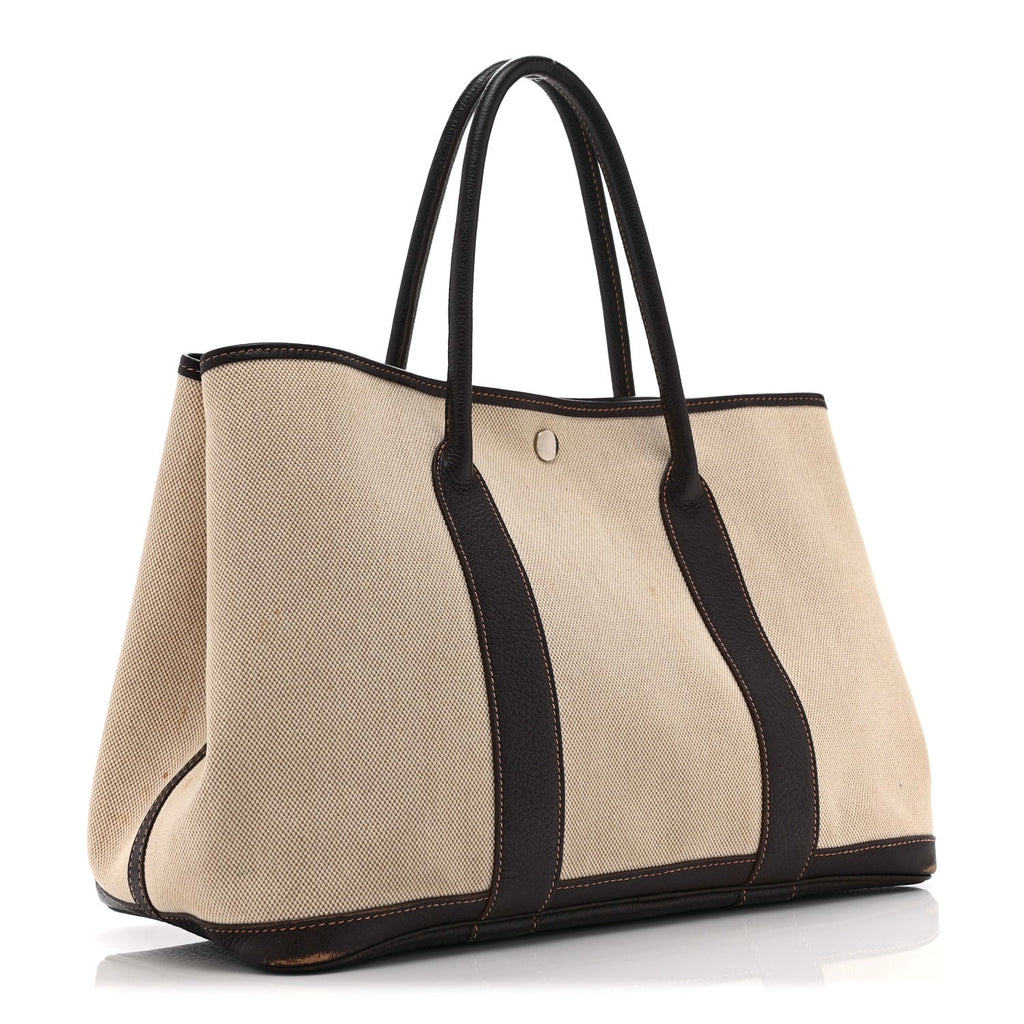 Buffle Skipper Toile Garden Party 36 MM Tote Marron Fonce