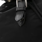 Nylon Grained Calfskin Watson Diaper Bag Black