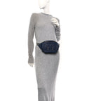 Caviar Quilted Filigree Waist Bag Blue