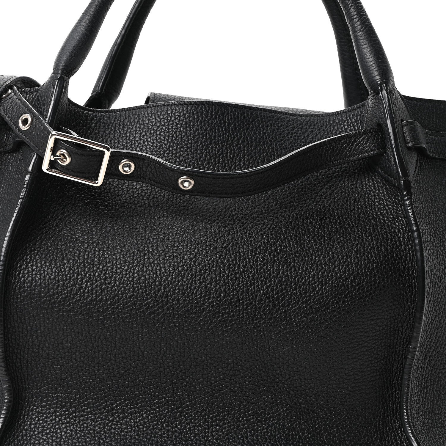 Supple Grained Calfskin Small Big Bag Black
