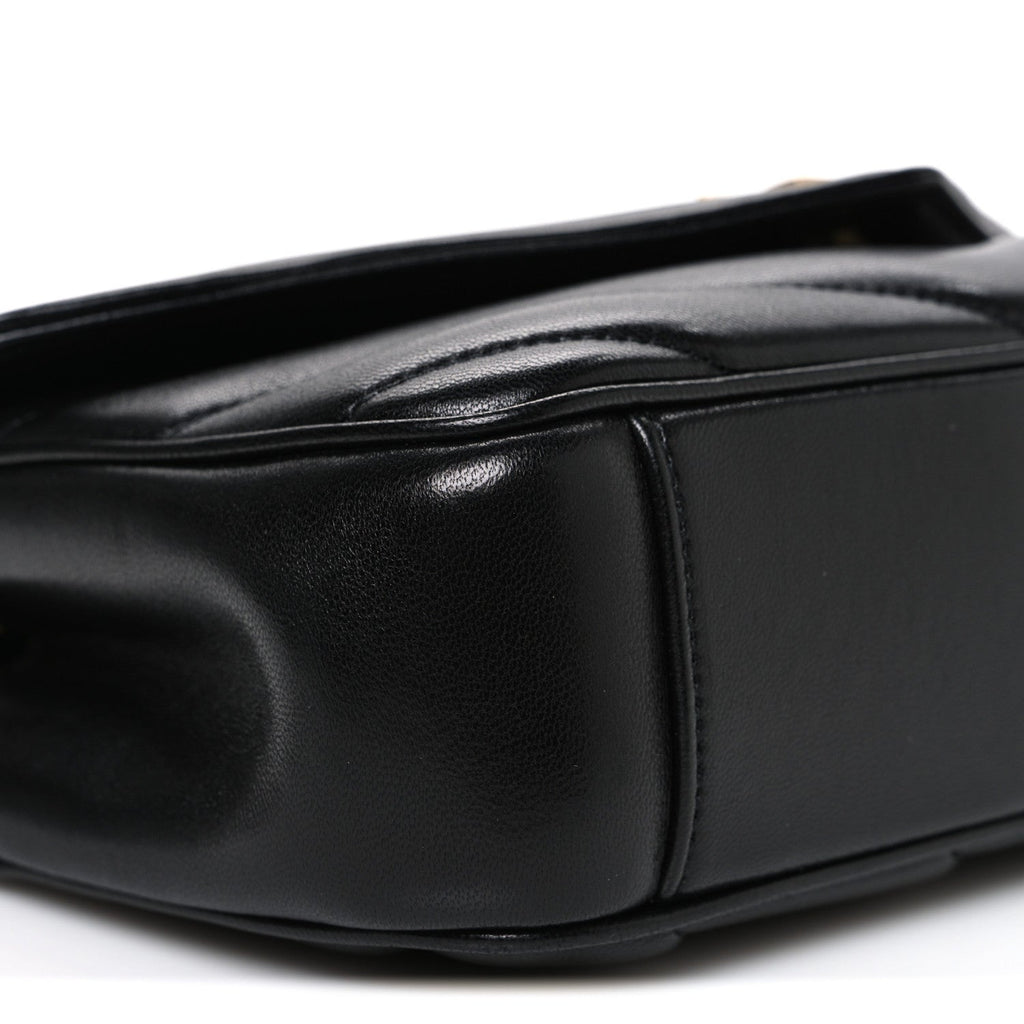 Lambskin Chevron Quilted Small Loulou Black