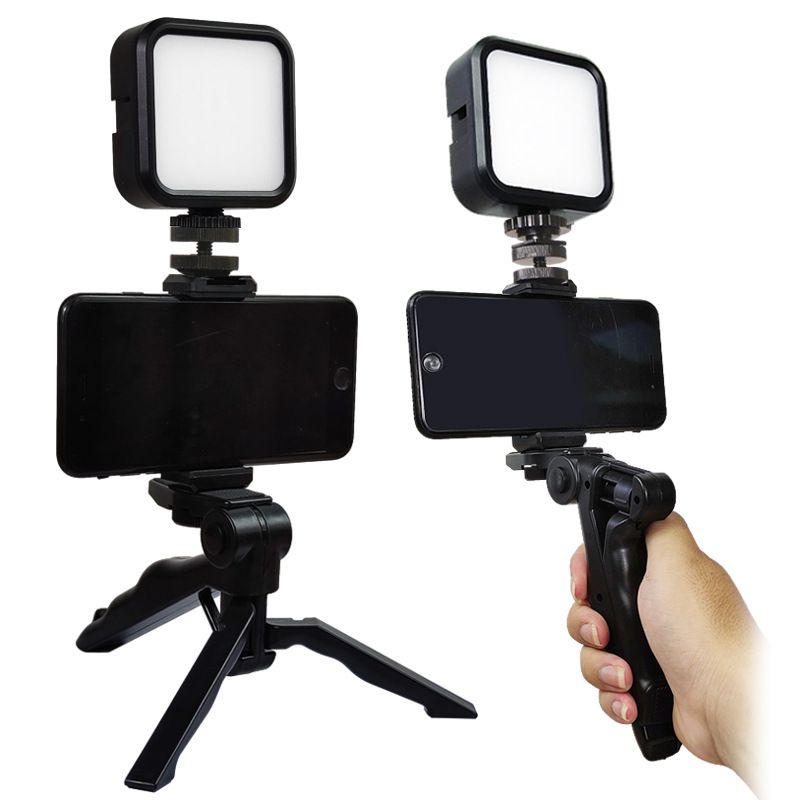 camera with tri-color fill light outdoor mobile phone live shooting self portrait beauty light portable RGB pocket light mini