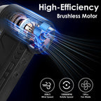 Compressed Air Duster with LED Light Up to 150000RPM Speed for PC Keyboard Cleaning High Speed Rechargeable Cordless Air Blower with 4 Speeds for Home Car Outdoor