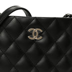 Lambskin Quilted Uniform Crossbody Bag Black