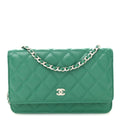 Caviar Quilted Wallet On Chain WOC Green
