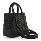 Ultra Matte Calfskin Cannage Medium Lady Dior Black