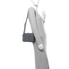 Grained Calfskin Maxi Intrecciato Cassette Crossbody Bag Deep Blue
