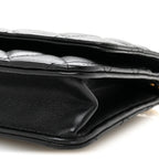 Lambskin Quilted Wallet On Chain WOC Black