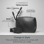 Techcessories 30W USB-C PD Charging Kit with Travel Pouch